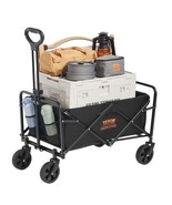 Collapsible Folding Wagon, 2 cu.ft Beach Wagon Cart with All-Terrain 5in... - $88.99 CAD