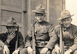 World War I Engineer Soldiers Rifles U.S. Army Real Photo Postcard RPPC - £15.05 GBP