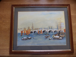 Vintage Watercolor Signed  J McClelland ? Glasgow New Bridge - £29.52 GBP