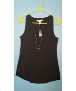 NWT White House Black Market WHBM Black Matte Stretch Jersey Lace-Up Tan... - $33.85 CAD