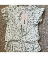 New PatPat 2pc 18-24mo Ruffled Floral Outfit Shirt and Short Shorts Set - $20.99