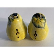 Salt and Pepper Shakers Pears Small Yellow and Green leaf Japan 2 inches - $7.70