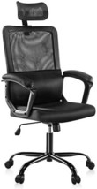 Executive Chair With Padded Armrest, Height Adjustable Computer Task Chair - £101.44 GBP
