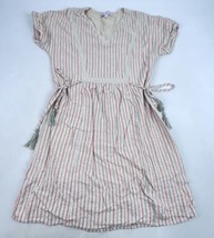 Cara Loren Tiered Striped Waist Tie Boho Dress Beige Red Green Size Smal... - £19.46 GBP