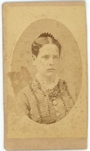Antique CDV Circa 1870s Bronson Beautiful Stoic Young Woman Bridgeport, CT - £7.49 GBP
