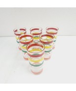(6) MCM Vintage Arrow Striped Drinking Glasses Red Yellow Green White Or... - £51.28 GBP