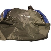 United Airlines Travel Bag Duffel Blue Gray Strap - £21.32 GBP