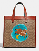 COACH lunar new year field tote Cow Fly Over the Moon w/ ox ~NWT~ Tan C2447 - £300.87 GBP