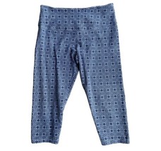 Great Northeast Indingo Capri Yoga Pants Womens Large Blue Floral Athleisure - £5.98 GBP