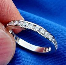 Earth mined Diamond Deco Wedding Band 5.25 Platinum Eternity Anniversary Ring - $2,465.25