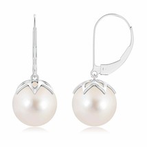Freshwater Cultured Pearl Drop Earrings in 14K Gold (AAAA, 10MM) - £416.46 GBP