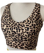 Leopard Print Racerback Sports Bra Sz M Kyodan Padded Smooth Form Fitting - $316.62 MXN