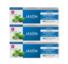 Jason Natural Products Toothpaste Peppermint Flouride 4.2 Oz 3 Pack - £21.61 GBP