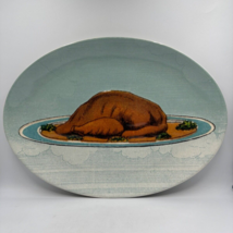 Turkey Platter John Derian 10x15 Oval Stoneware Fall Serving Tray Thanks... - $19.24