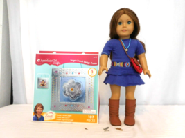 American Girl Saige Meet Outfit Girl Of Year + Necklace +  Punch Design ... - £70.08 GBP