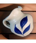 Williamsburg Pottery 1993 Creamer Salt Glazed Cobalt Blue Stoneware Leaf... - £6.66 GBP