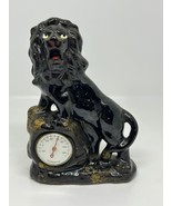 VTG Black Ceramic Lion Figurine With Thermometer Made In Japan MCM Decor... - $629.92 MXN