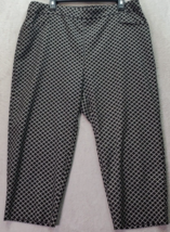 Chico&#39;s Capri Pants Womens 3 White Black Geo Print Perfect Stretch Elast... - £17.40 GBP