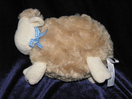 Animal Adventure Stuffed Plush Lamb Sheep Tan Beige Buff Cream Brown Gingham Bow - £24.76 GBP
