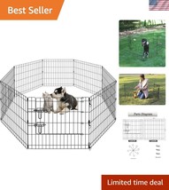 Compact Black Metal Dog Playpen - Perfect for Small Indoor and Outdoor S... - $63.00