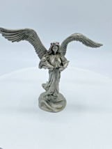 Vintage R. Murch Gallo Large Pewter Angel &amp; Baby Statue 1995 Nativity Fi... - £19.09 GBP