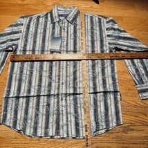 Y2K NEW Vintage Koman Sport Striped Button Front Shirt Long Sleeve Men&#39;s... - $29.69