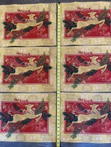 Set Of 6 Tapestry Style Reindeer Christmas Placements - £22.31 GBP