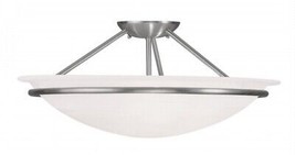 Livex 4825-91 3 Light Ceiling Mount in Brushed Nickel - £221.67 GBP