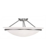 Livex 4825-91 3 Light Ceiling Mount in Brushed Nickel - £233.33 GBP
