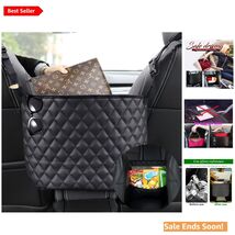 Car Net Pocket Handbag Holder for Safe and Organized Drives Black Leather - $28.66