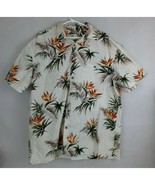 Island Shores Men&#39;s Hawaiian Casual Shirt With Floral Palm Leaves Design XL - $309.76 MXN