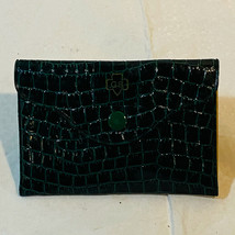 Vintage 1970s Girl Scout Green Pleather Faux Snake Skin Wallet Coin Purse &amp; Loop - £12.42 GBP