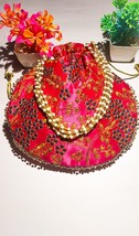 Rajasthani Potli Bag |Stylish Bag Women | Ethnic Handbags Embroidery pink - $40.95 CAD