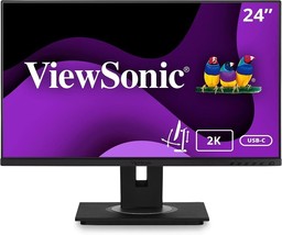 ViewSonic IPS Monitor VG2455-2K 24&quot; 1440p Ergonomic 40-Degree Tilt  with... - £199.57 GBP