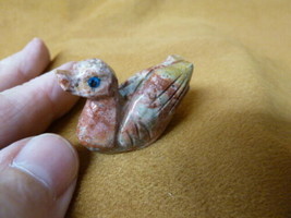 Y-DUC-11 red gray DUCK bird stone soapstone CARVING PERU I love water fo... - $8.59