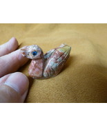 Y-DUC-11 red gray DUCK bird stone soapstone CARVING PERU I love water fo... - $8.59