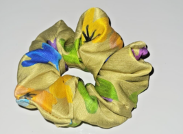 Pure Mulberry Silk Flower Print 20 Momme Scrunchies Hair Ties Ponytail Holder - £7.57 GBP