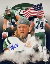 NICK MANGOLD Autograph SIGNED N.Y. JETS 11x14 PHOTO Metallic PSA/DNA WIT... - $109.99