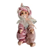 Vintage 1980s Venetian Porcelain Jester Baby Doll 7.5 Inches Decor Collection - £35.29 GBP