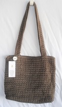 The Sak Messenger Shoulder Bag Loose Weave Crochet Taupe NEW! - £38.31 GBP