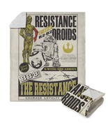 Disney Star Wars Vintage Signage R2-D2 &amp; C-3PO Silk Touch Throw Blanket ... - $1,305.73 MXN