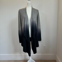 Barefoot Dreams Cozy Chic Lite Calypso Wrap Cardigan Black/Pewter Ombre S/M - $48.74