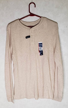 George Beige Long Sleeve Thermal Henley Rice Knit Shirt Men’s Size M(38-40) NEW - £7.42 GBP