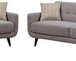 AC Pacific Crystal Collection Upholstered Gray Mid-Century 2-Piece Livin... - $1,526.99