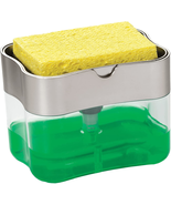 Countertop Dish Soap Dispenser Pump And Sponge Holder For Kitchen Sink 1... - £10.77 GBP