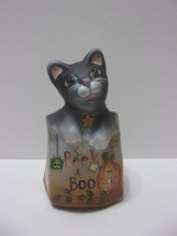Fenton Glass Halloween Peek A Boo Cat In A Bag Figurine Ltd Ed #39/41 K Barley - £143.73 GBP