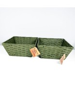 Harvest Home Collections Green Baskets 10” By 10” NEW w/Tags - £11.67 GBP