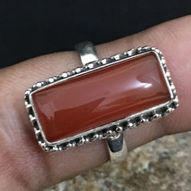925 Solid Sterling Silver Natural Handmade Carnelian Gemstone Ring For Women - £28.93 GBP