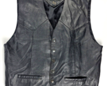 Vintage Katch Me Too West Men&#39;s Black Leather Vest Large Good Condition - $21.77