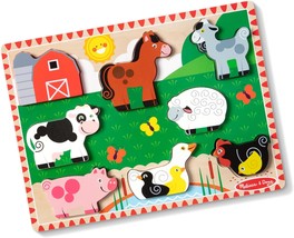 Melissa &amp; Doug Farm Wooden Chunky Puzzle (8 Pcs) - Fsc Certified - $30.94